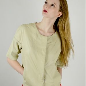 Armand Basi Tan Short Sleeve Leather Top